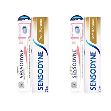 Sensodyne Tam Koruma Diş Macunu 75 Ml Ve Diş Fırçası Diş Eti Bakımı 2'li