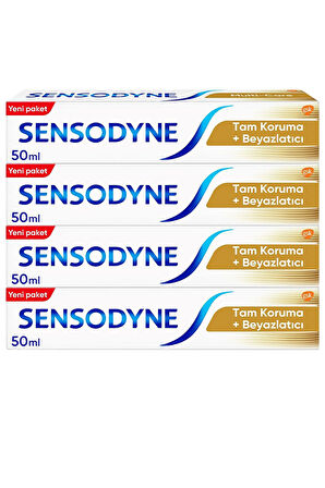 Sensodyne Tam Koruma + Beyazlatıcı Diş Macunu 50 ML x 4