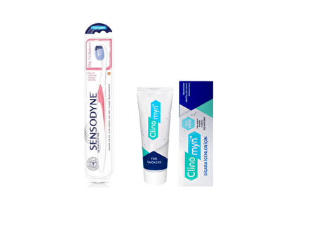 Sensodyne Yumuşak Diş Fırçası + Sigara Lekelerine Karşı Diş Macunu Seti