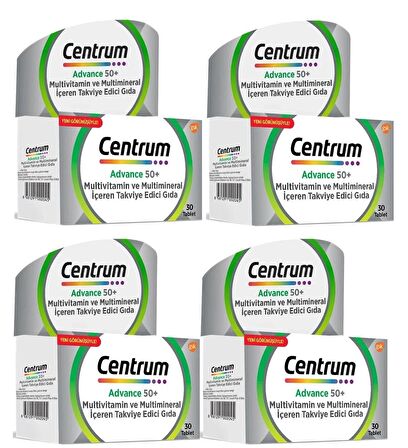 Centrum Advance 50+ Yaş Üstü Multivitamin 30 Tablet 4 KUTU