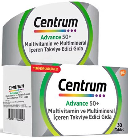 Centrum Advance 50+ Yaş Üstü Multivitamin 30 Tablet 4 KUTU