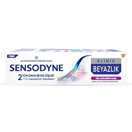 Sensodyne Diş Macunu Klinik Beyazlık Diş Lekesi 75 ml x 4 ADET