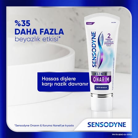 Klinik Onarım Beyazlatıcı Diş Macunu 75ml + Mini Boy Hediye! (15ml)