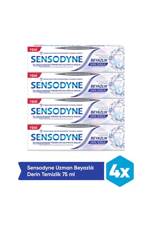 Sensodyne Tütün Lekelerine Karşı Uzman Beyazlık Derin Temizlik 75ml X4