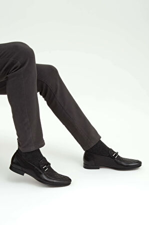 Tamer Tanca Erkek Hakiki Deri Siyah Makosen Ayakkabı 477 19707 K ERK AYK SYH ZMB BFL/SYH ORG