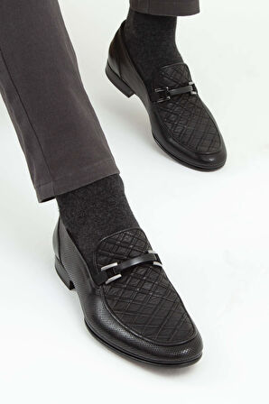 Tamer Tanca Erkek Hakiki Deri Siyah Makosen Ayakkabı 477 19707 K ERK AYK SYH ZMB BFL/SYH ORG