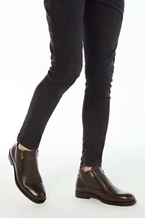 Tamer Tanca Erkek Hakiki Deri Kahverengi Floter Klasik Bot 285 1074KB ERK BOT KAHVE FLOTER