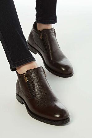 Tamer Tanca Erkek Hakiki Deri Kahverengi Floter Klasik Bot 285 1074KB ERK BOT KAHVE FLOTER