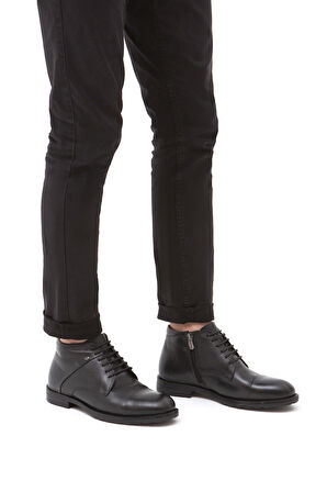 Tamer Tanca Erkek Hakiki Deri Siyah Floter Klasik Bot 285 1073KB ERK BOT SIYAH FLOTER