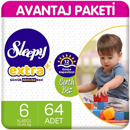 Sleepy Extra Günlük Aktivite Bezi 6 Beden 32X2 64'lü