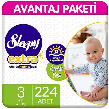 Sleepy Extra Günlük Aktivite Bezi 3 Beden 56X4 224'lü