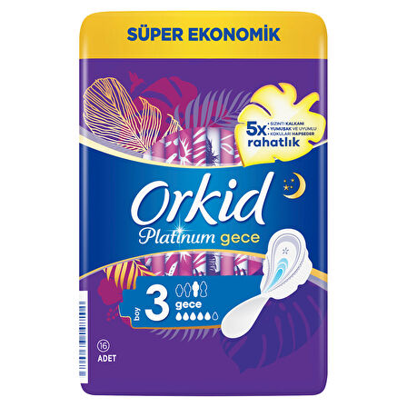 Orkid Platinum Süper Ekonomik Ped Gece 16 Adet