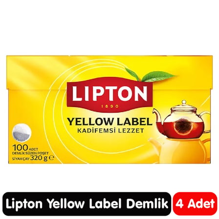 Lipton Yellow Label Demlik Poşet Çay 100 Adet 4 Paket