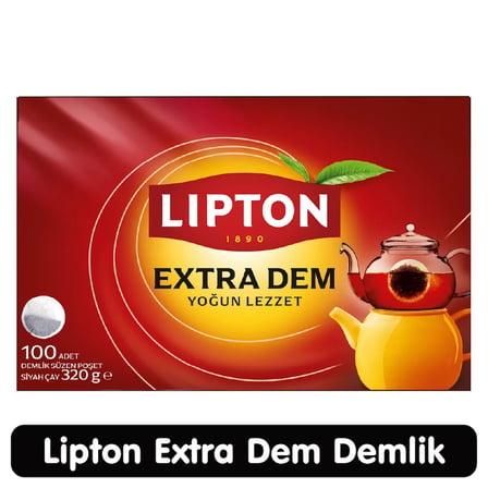 Lipton Extra Dem Demlik Poşet Siyah Çay 100 Adet 1 Paket