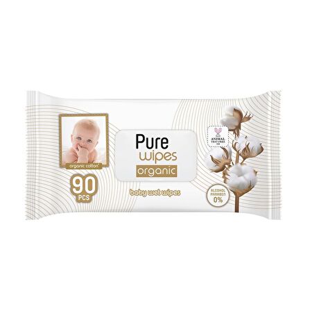 Pure Wipes Organik Islak Havlu Mendil 90x3 270 Yaprak