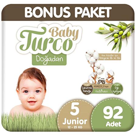 Baby Turco Doğadan 5 Numara Junior 92'li Bel Bantlı Bez