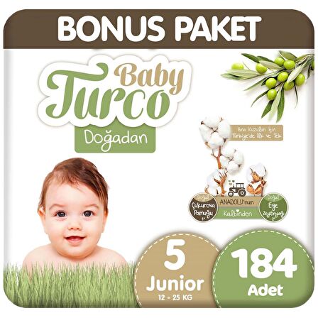 Baby Turco Doğadan 5 Numara Junior 2x92'li Bel Bantlı Bez
