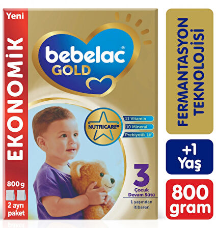 Bebelac Gold 3 Çocuk Devam Sütü 800 gr 2'li Paket