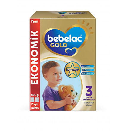 Bebelac Gold 3 Çocuk Devam Sütü 800 gr 4'lü Paket