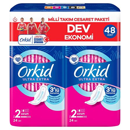 Orkid Ultra Extra Uzun Ped Cesaret Paketi 48 Adet