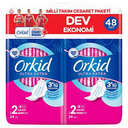 Orkid Ultra Extra Uzun Ped Cesaret Paketi 48 Adet