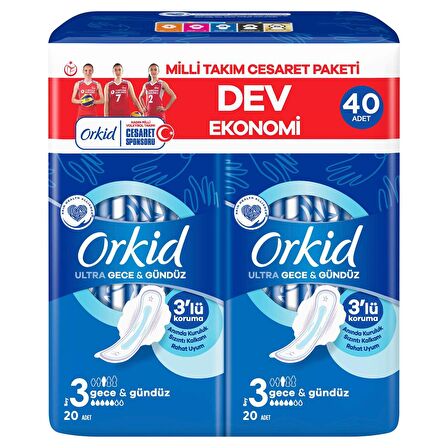 Orkid Ultra Extra Gece Ped Cesaret Paketi 40 Adet