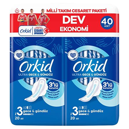 Orkid Ultra Extra Gece Ped Cesaret Paketi 40 Adet