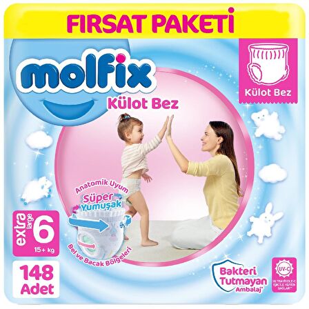 Molfix 6 Numara X Large 148'li Külot Bez