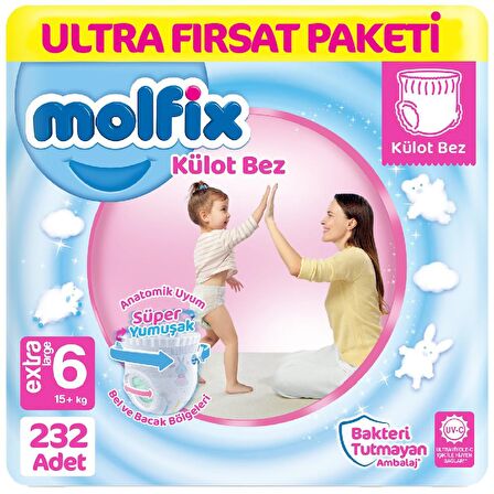 Molfix Külot Bebek Bezi 6 Beden Ultra Fırsat Paketi 58*4 232'li