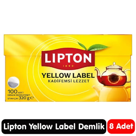 Lipton Yellow Label Demlik Poşet Çay 100 Adet 8 Paket