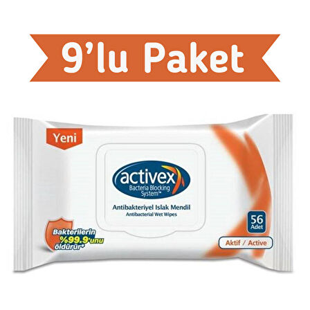 Activex Antibakteriyel Islak Mendil Aktif 56x9 504 Yaprak