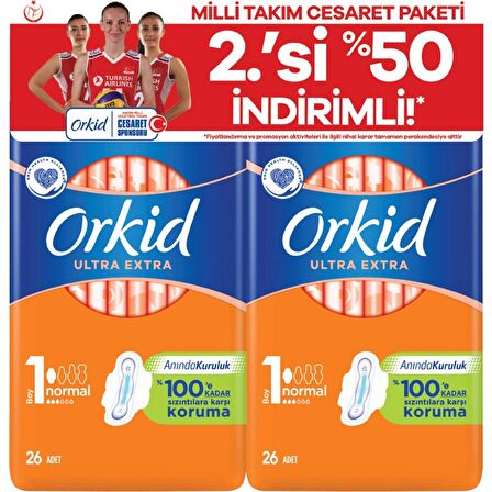 Orkid Ultra Extra Cesaret Paketi Normal Ped 52 Adet