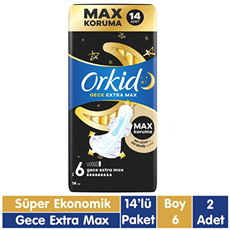 Orkid Ultra Gece Extra Max Ped 14x2 28 Adet