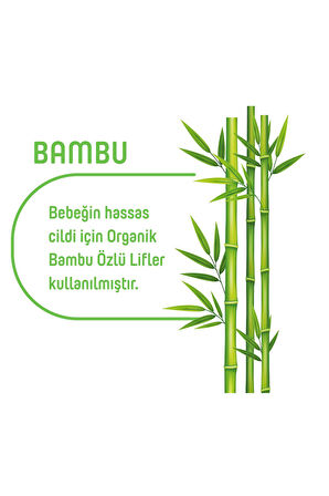 Pure Baby Organik Bambu Özlü Islak Havlu Mendil 60x18 1080 Yaprak