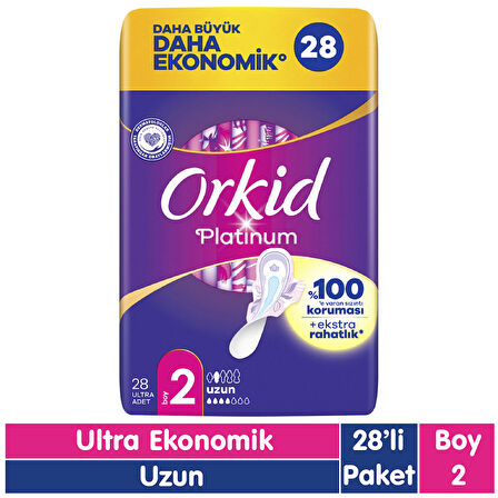 Orkid Platinum Uzun Ped 28 Adet