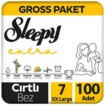 Sleepy Extra Bebek Bezi Gross Paket 7 Beden 100 Adet