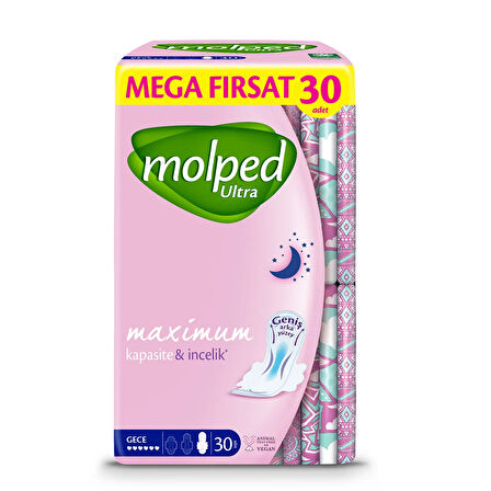 Molped Ultra Anatomik Mega Fırsat Ped Gece 30 Adet