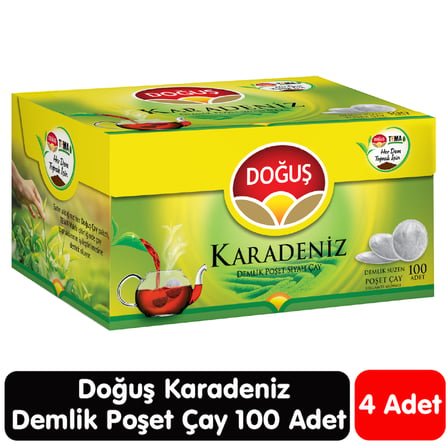Doğuş Karadeniz Demlik Çay 100 Adet 4 Paket