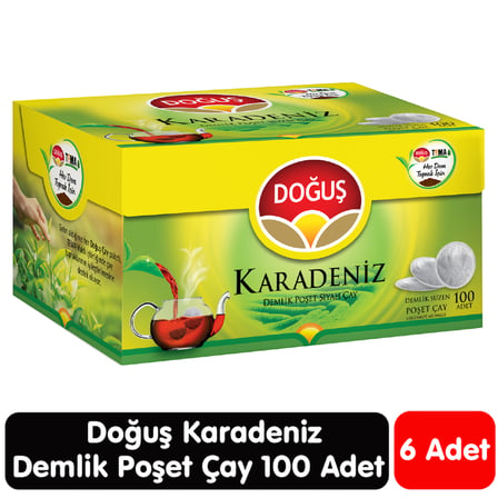 Doğuş Karadeniz Demlik Çay 100 Adet 6 Paket