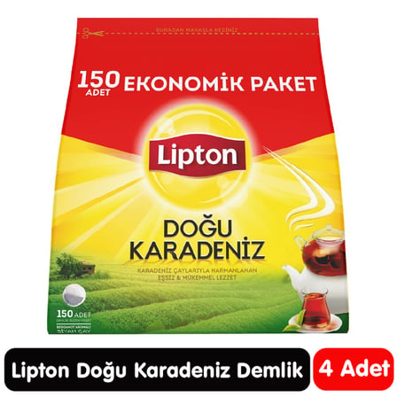 Lipton Doğu Karadeniz Demlik Poşet Çay 150 Adet 4 Paket