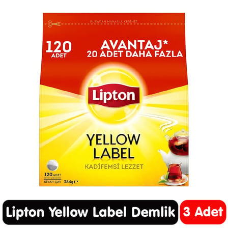 Lipton Yellow Label Demlik Poşet Çay 120 Adet 3 Paket