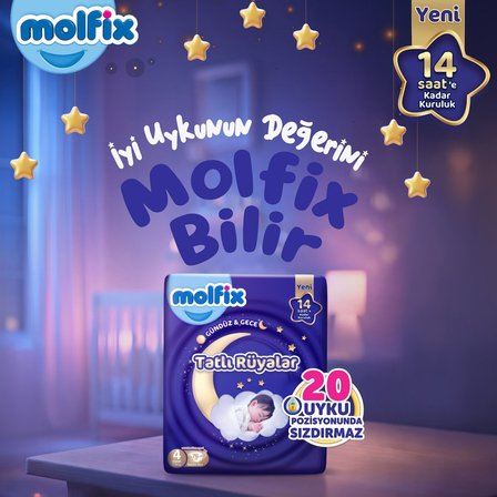 Molfix Tatlı Rüyalar 5 Beden Bebek Bezi 58x4 232 Adet