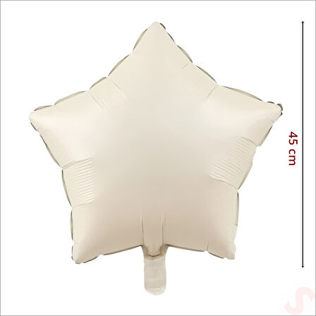 Yıldız Folyo Balon, 45cm - Krem