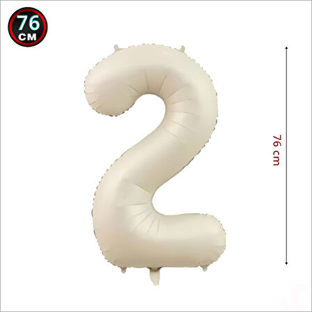 2 Yaş Rakam Krem Folyo Balon - 76 cm