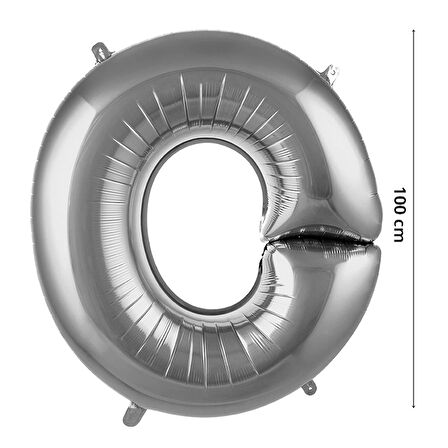 O Harf Folyo Balon, 100 cm - Gümüş