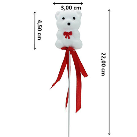 Ayıcık Çubuk, 22 x 4,5 x 3 cm Beyaz - 1 Adet