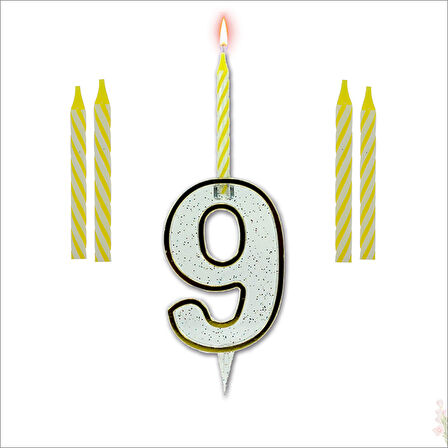 9 Rakam Şeffaf Mumluk ve 4 adet MuM