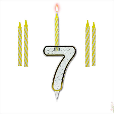 7 Rakam Şeffaf Mumluk ve 4 adet MuM