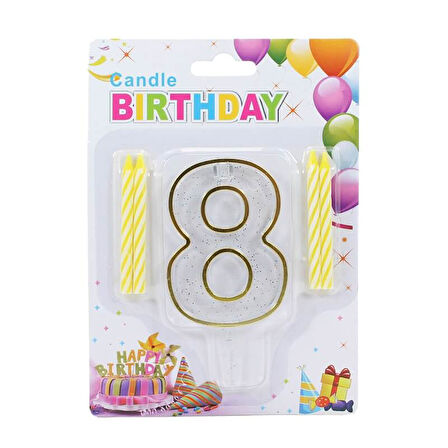 8 Rakam Şeffaf Mumluk ve 4 adet MuM