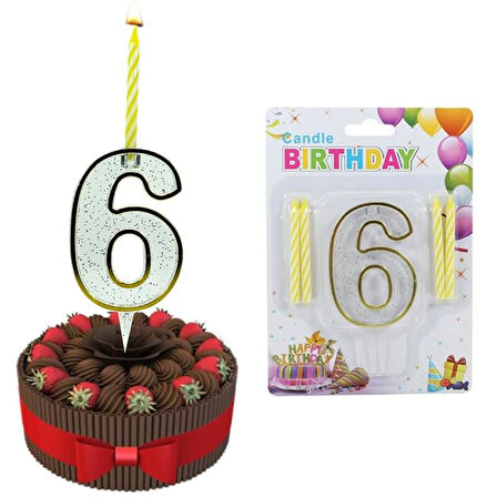 6 Rakam Şeffaf Mumluk ve 4 adet MuM